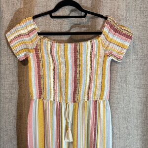 Striped Off-Shoulder Jumpsuit